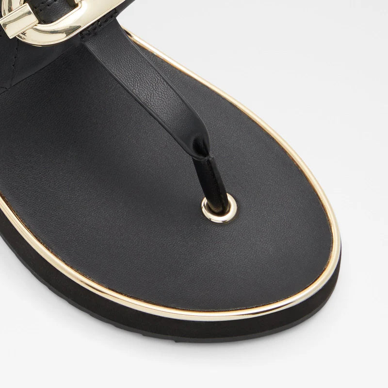 Toe-post Black Mules