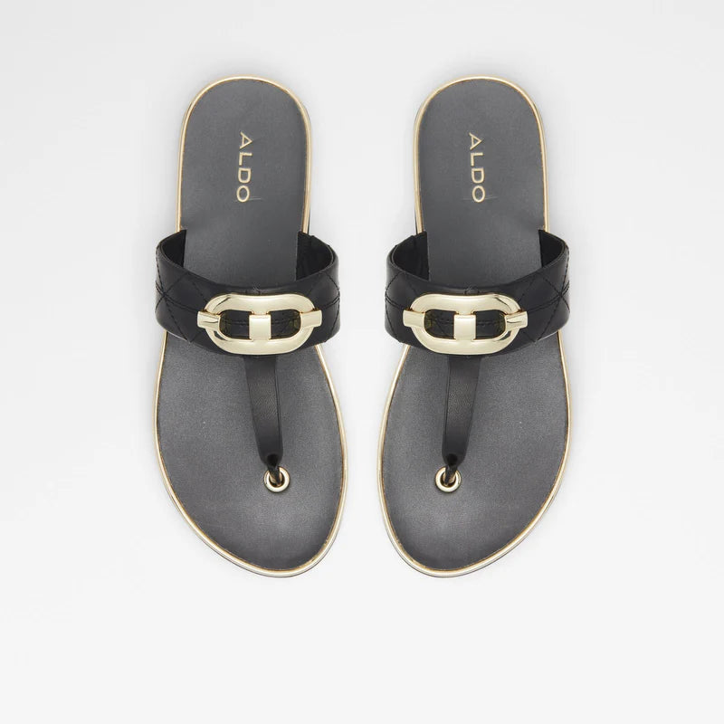 Toe-post Black Mules