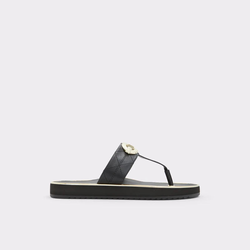 Toe-post Black Mules