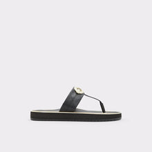 Toe-post Black Mules