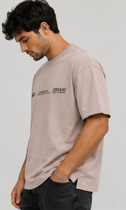 Breshka Beige Graphic T-Shirt