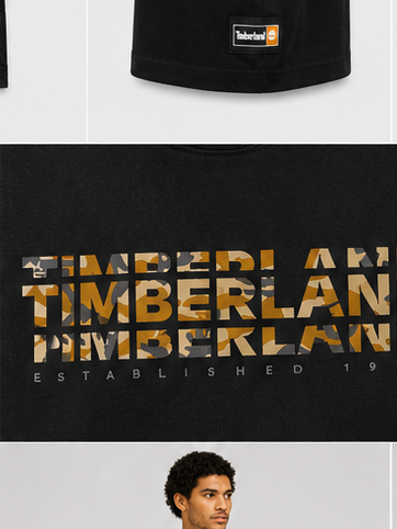 Timberland Men's Camo Logo T-Shirt – Black image 5