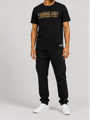 Timberland Men's Camo Logo T-Shirt – Black image 7