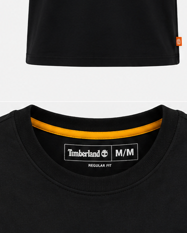 Timberland Men's Heritage Logo T-Shirt – Black & Cream image 4