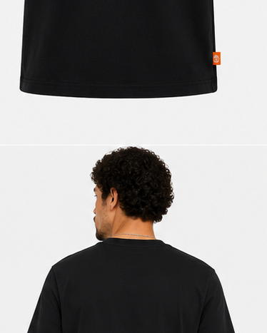 Timberland Men's Heritage Logo T-Shirt – Black & Cream image 6
