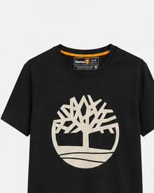 Timberland Men's Contrast Tree Logo T-Shirt – Black & Cream image 1