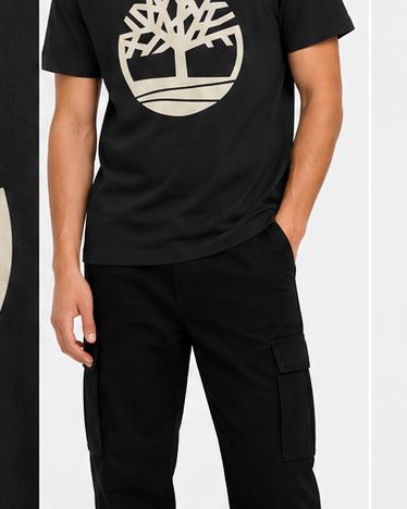 Timberland Men's Contrast Tree Logo T-Shirt – Black & Cream image 8