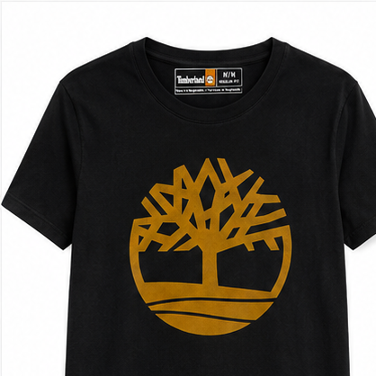 Timberland Men's Metallic Tree Logo T-Shirt – Black & Gold image 1