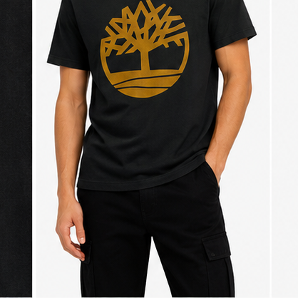 Timberland Men's Metallic Tree Logo T-Shirt – Black & Gold image 8