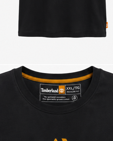 Timberland Men's Contrast Tree Logo T-Shirt – Black & Golden Yellow image 4