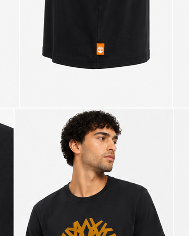 Timberland Men's Contrast Tree Logo T-Shirt – Black & Golden Yellow image 5
