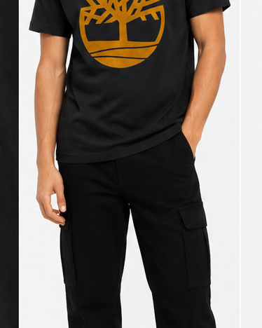 Timberland Men's Contrast Tree Logo T-Shirt – Black & Golden Yellow image 8