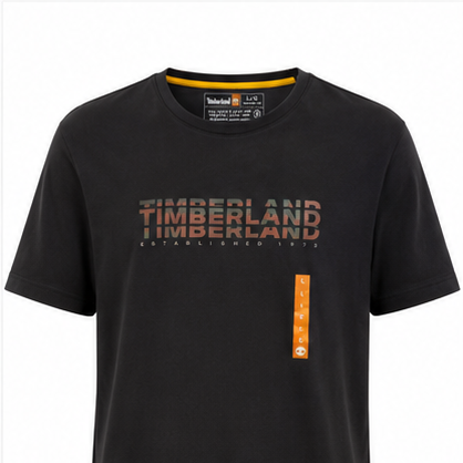 Timberland Men's Camo Logo T-Shirt – Black & Orange image 1