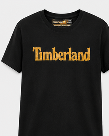 Timberland Men's Heritage Logo T-Shirt – Black & Orange image 1