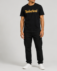 Timberland Men's Heritage Logo T-Shirt – Black & Orange image 7