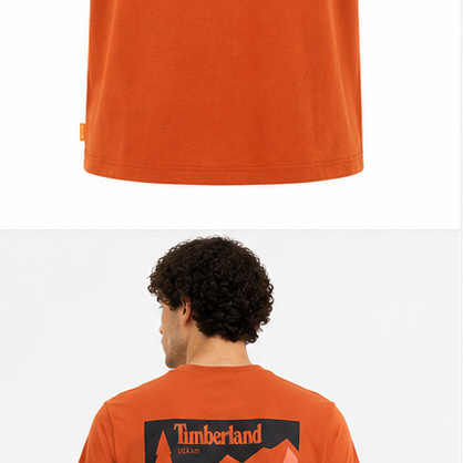 Timberland Men's Chest Patch T-Shirt – Burnt Orange image 6
