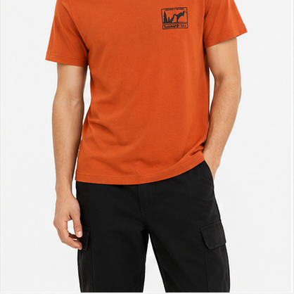 Timberland Men's Chest Patch T-Shirt – Burnt Orange image 8