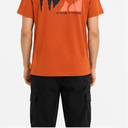 Timberland Men's Chest Patch T-Shirt – Burnt Orange image 9