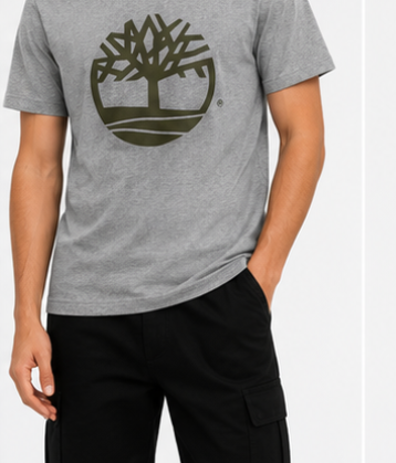 Timberland Men's Tree Logo T-Shirt – Grey & Olive image 8