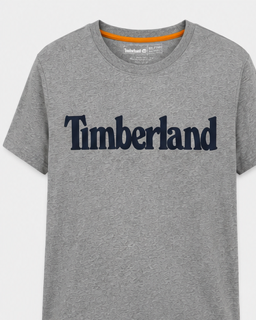 Timberland Men's Heritage Logo T-Shirt – Heather Grey & Navy image 1