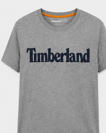 Timberland Men's Heritage Logo T-Shirt – Heather Grey & Navy image 1