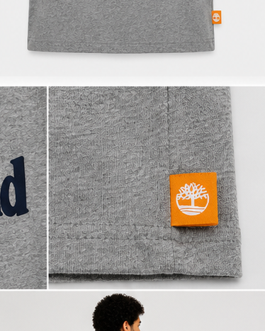 Timberland Men's Heritage Logo T-Shirt – Heather Grey & Navy image 6