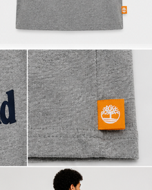 Timberland Men's Heritage Logo T-Shirt – Heather Grey & Navy image 6