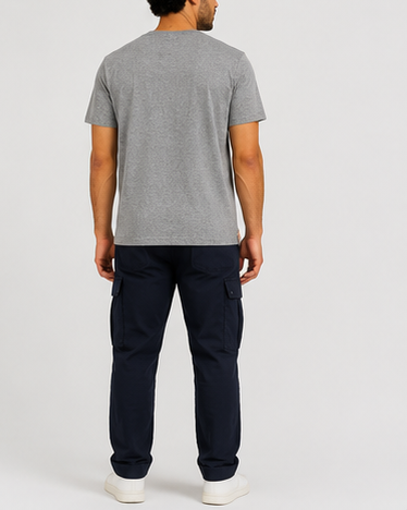 Timberland Men's Heritage Logo T-Shirt – Heather Grey & Navy image 9