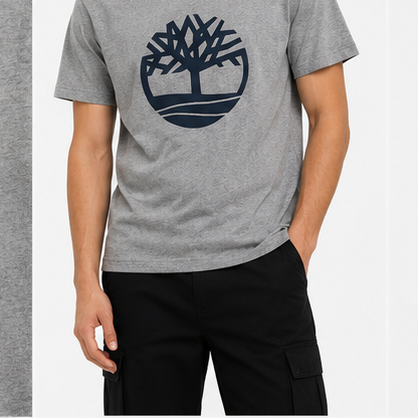 Timberland Men's Tree Logo T-Shirt – Heather Grey image 8