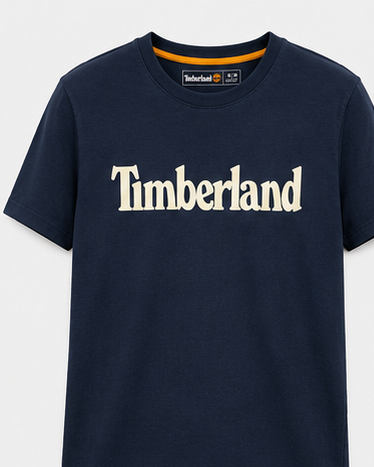 Timberland Men's Heritage Logo T-Shirt – Navy & Cream image 1