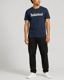 Timberland Men's Heritage Logo T-Shirt – Navy & Cream image 7