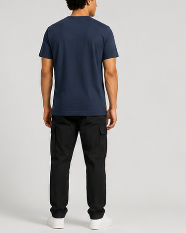 Timberland Men's Heritage Logo T-Shirt – Navy & Cream image 9