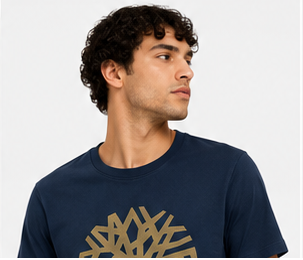 Timberland Men's Tree Logo T-Shirt – Navy Blue & Sand image 5