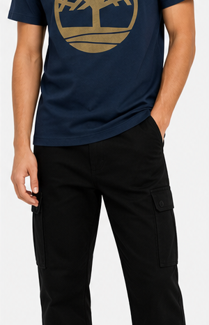 Timberland Men's Tree Logo T-Shirt – Navy Blue & Sand image 8