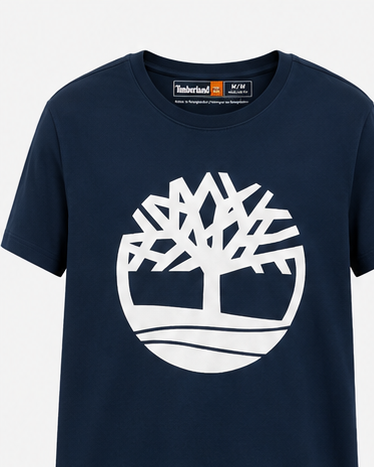 Timberland Men's Contrast Tree Logo T-Shirt – Navy & White image 1
