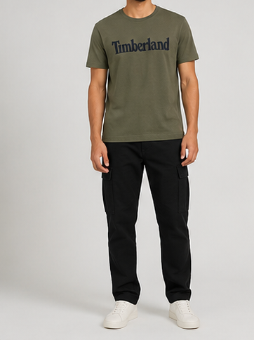 Timberland Men's Heritage Logo T-Shirt – Olive Green image 1
