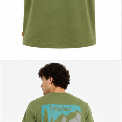 Timberland Men's Small Logo T-Shirt – Olive Green image 6