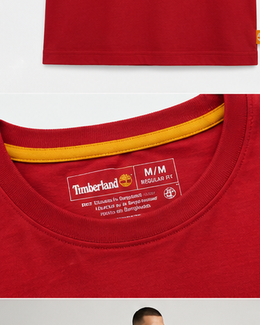 Timberland Men's Heritage Logo T-Shirt – Red image 4