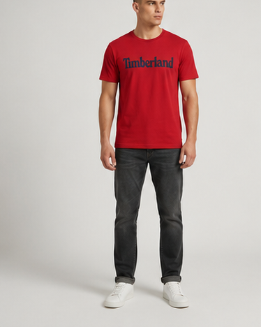 Timberland Men's Heritage Logo T-Shirt – Red image 7