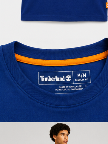 Timberland Men's Tonal Logo T-Shirt – Royal Blue image 4
