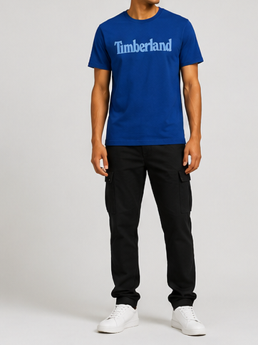 Timberland Men's Tonal Logo T-Shirt – Royal Blue image 7