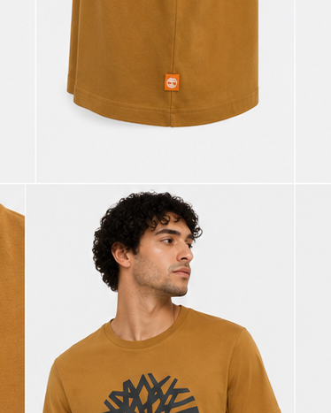 Timberland men's wheat brown tree logo T-shirt image 5