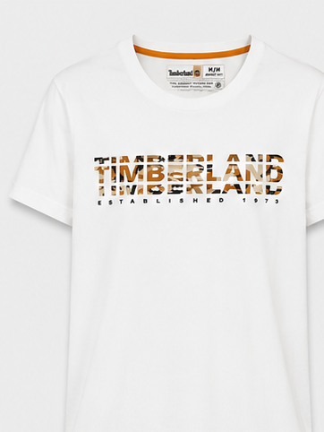 Timberland Men's Camo Logo T-Shirt – White image 1