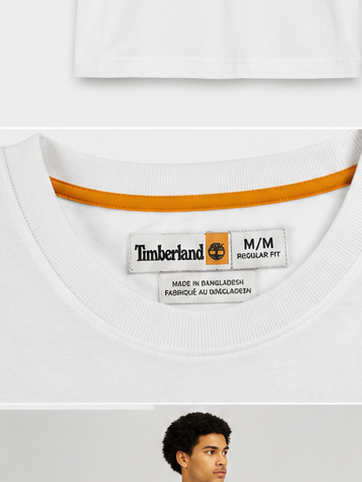 Timberland Men's Heritage Logo T-Shirt – White & Navy image 4