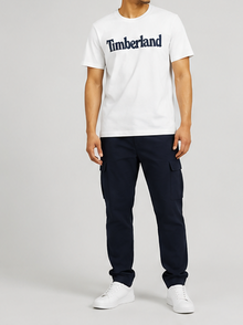Timberland Men's Heritage Logo T-Shirt – White & Navy image 7