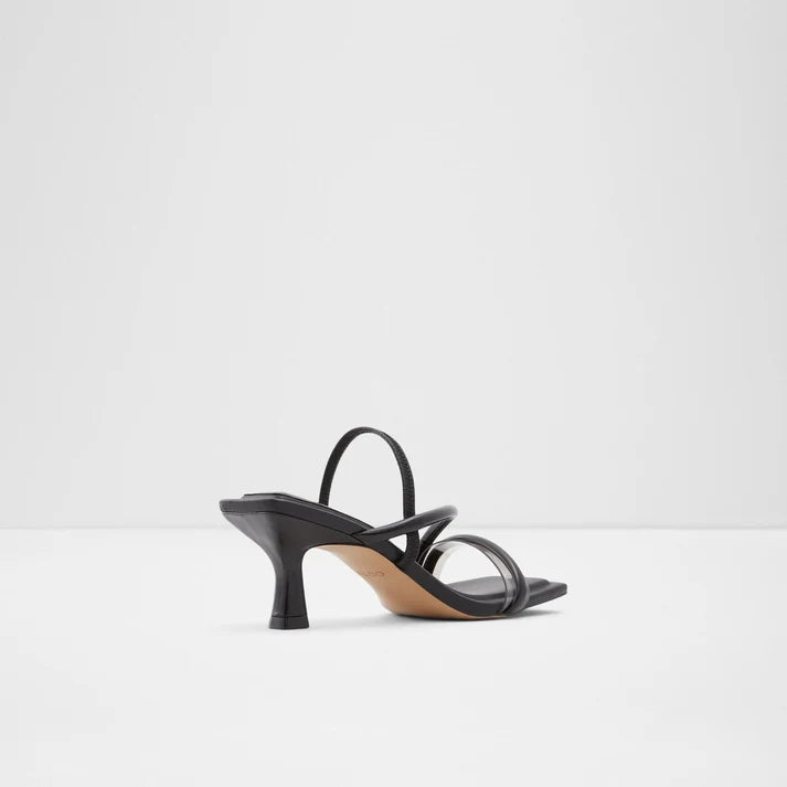Heeled Slim-heel Black Sandals