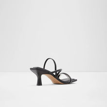 Heeled Slim-heel Black Sandals