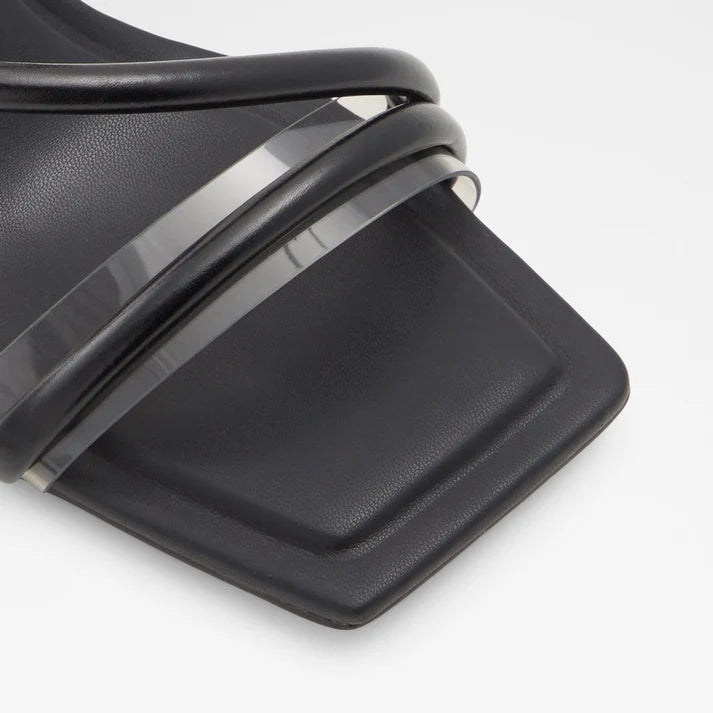 Heeled Slim-heel Black Sandals